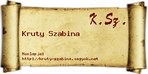 Kruty Szabina névjegykártya